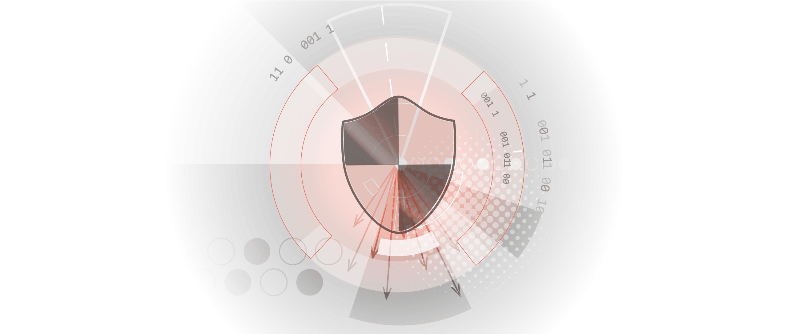 Shield in the middle of a faint orange and grey circle, white background. » admin by request